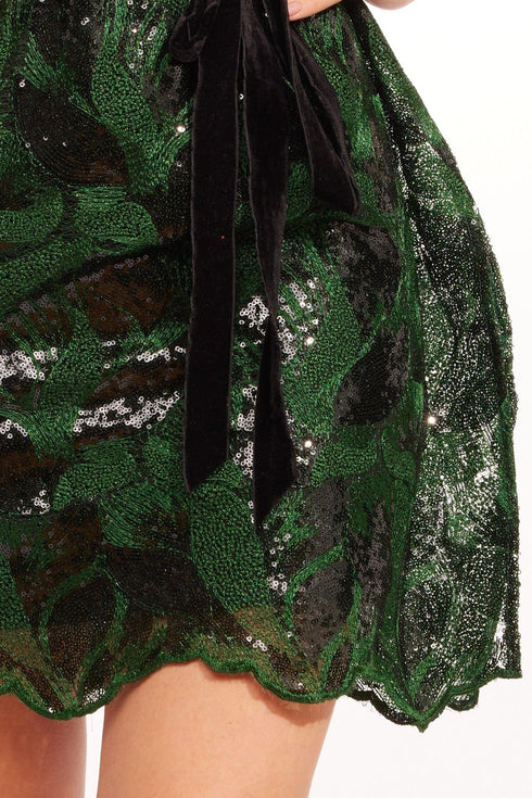Callas Mini Dress - Christmas Green