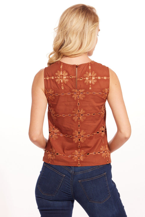 Carrie Top - Cotton Eyelet Sedona