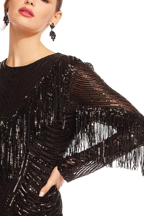 Analetta Dress - Black Fringe