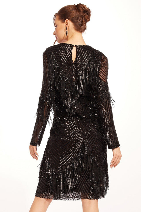 Analetta Dress - Black Fringe