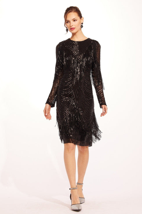 Analetta Dress - Black Fringe