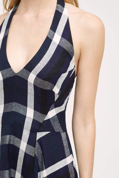 Anya Dress - Navy Plaid