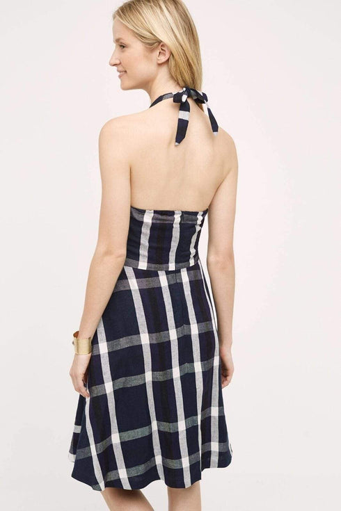 Anya Dress - Navy Plaid