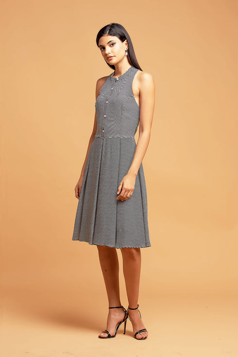 ARIANA Dress - B&W Stripe