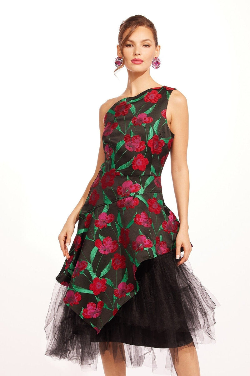 Basque Floral Sleeveless Midi Dress - Roses and Thorns Eva Franco Basque Floral Sleeveless Midi Dress - Roses and Thorns Eva Franco