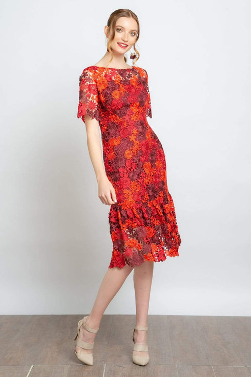 Brigitte Embroidered Midi Dress