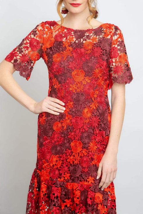 Brigitte Embroidered Midi Dress