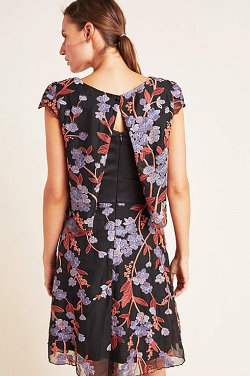 Chiffon Bloom Mini Dress