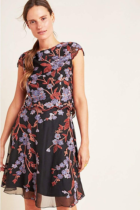 Chiffon Bloom Mini Dress