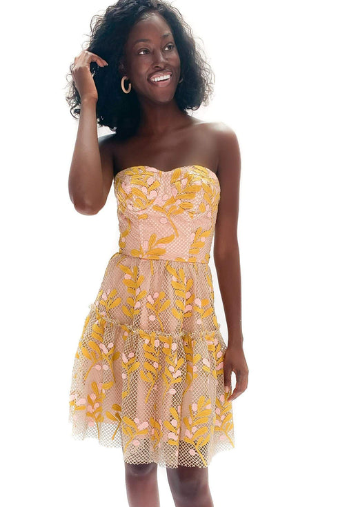 Floral Lace Mini Dress - Cottage Lace