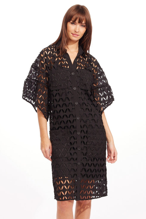 Cutwork Shirt Dress