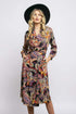 Dena Front Wrap Dress - Damascus Printed Ponte