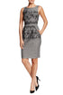 Flocked Scallop Cato Sheath Dress