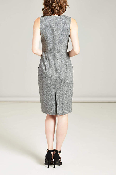 Flocked Scallop Cato Sheath Dress