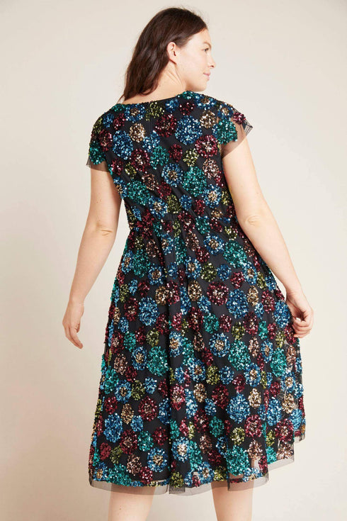 Glenna Sequined Midi Dress