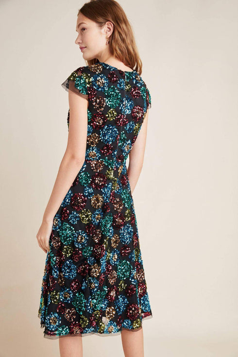 Glenna Sequined Midi Dress