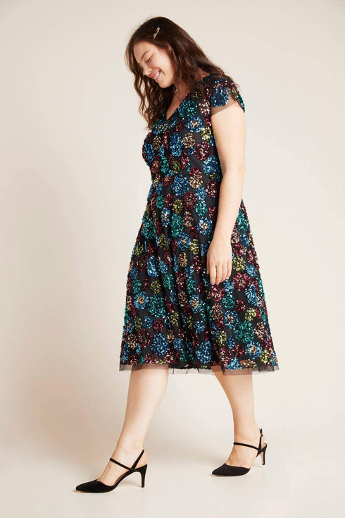 Glenna Sequined Midi Dress