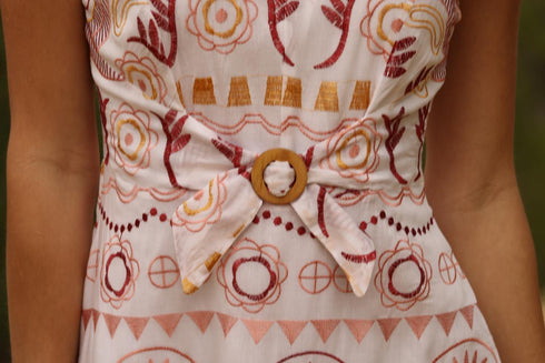 Harley Embroidered Maxi Dress - Terracotta