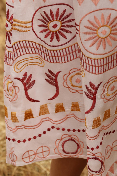 Harley Embroidered Maxi Dress - Terracotta