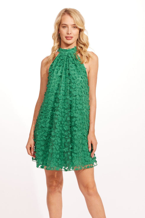 Halter Swing Mini Dress - Seaglass Petal