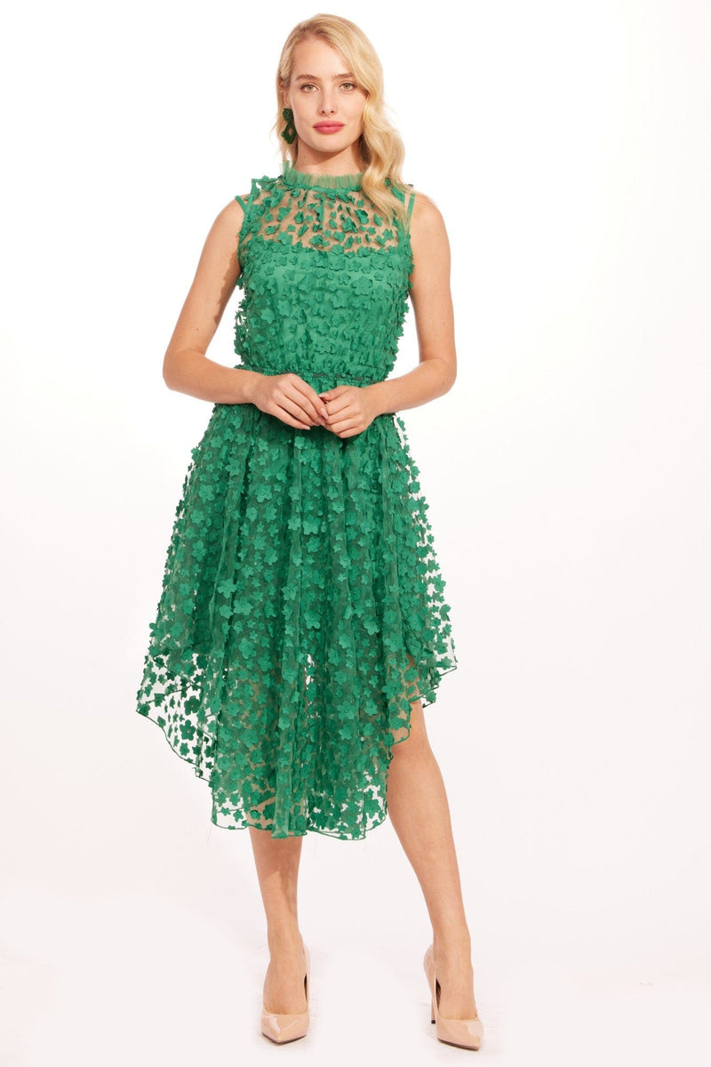 eva franco green lace dress Shentel Category:MINI DRESSES
