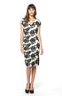 Loma Dress in Black & White Bat Orchid