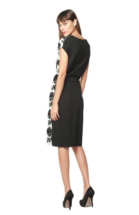 Loma Dress in Black & White Bat Orchid