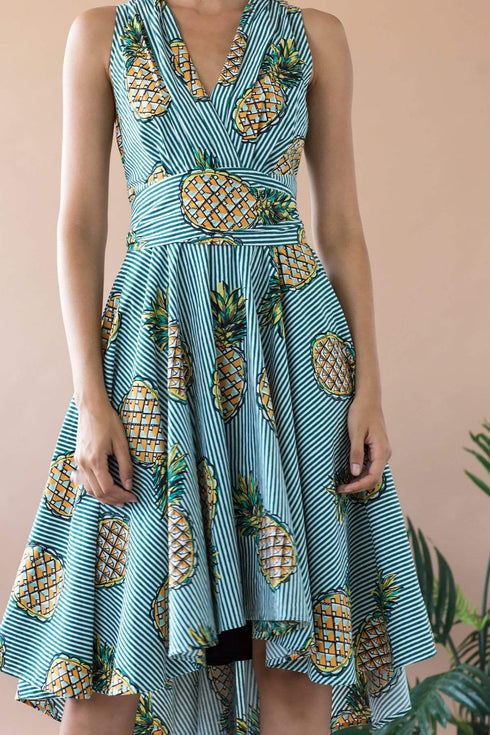 Lucia V-Neck Circle Skirt Dress - Pineapple Plantation