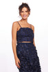 Mesh Top and Skirt Set - Navy Petal