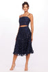 Mesh Top and Skirt Set - Navy Petal