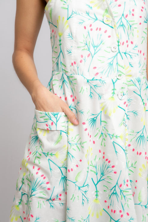 Mettie Button-Front Dress – Berry Spritzer