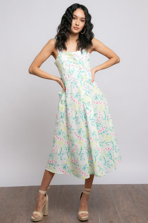 Mettie Button-Front Dress – Berry Spritzer