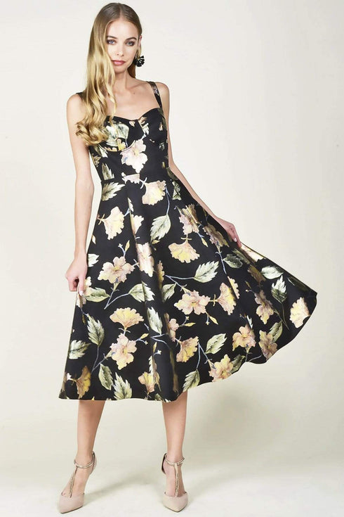 Nadia Metallic Midi Dress - Carmen's Rose