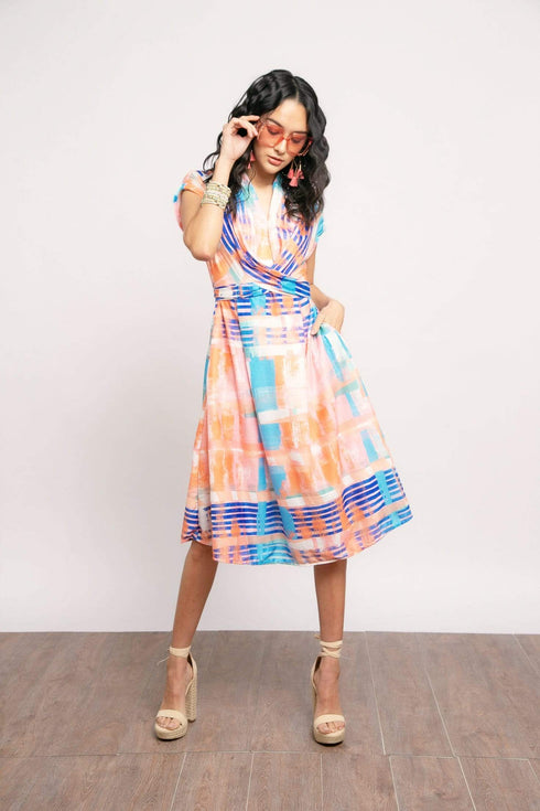 Poppy Knit  Dress - Sorbet Plaid