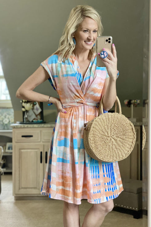 Poppy Knit  Dress - Sorbet Plaid