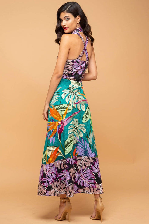 Sabine Dress  - Purple Palm