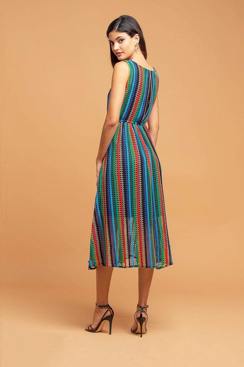 Sage Dress - Multicolored Crochet Dress