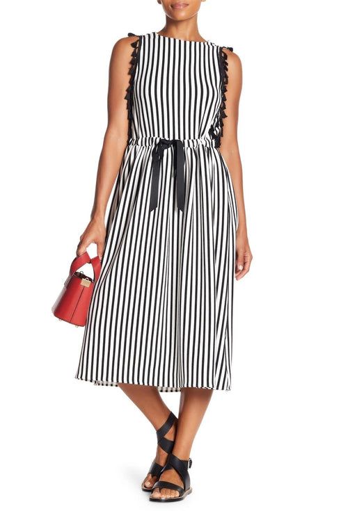 Sage Dress - Printed Tassel