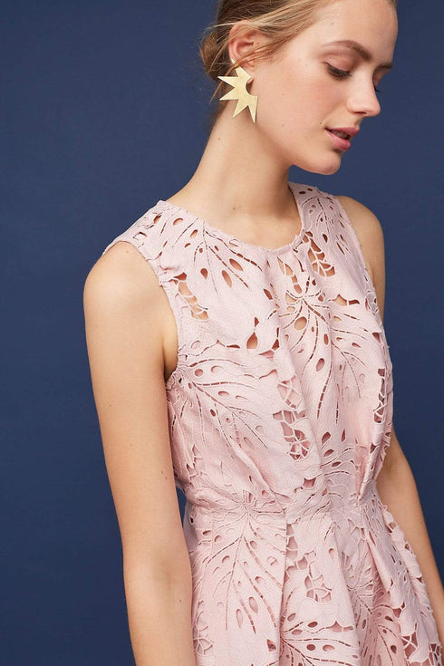 Samantha Dress - Palm Lace in Blush