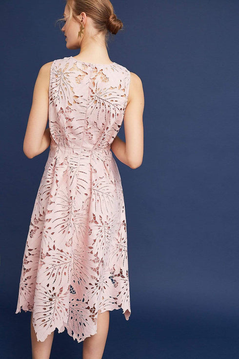 Samantha Dress - Palm Lace in Blush