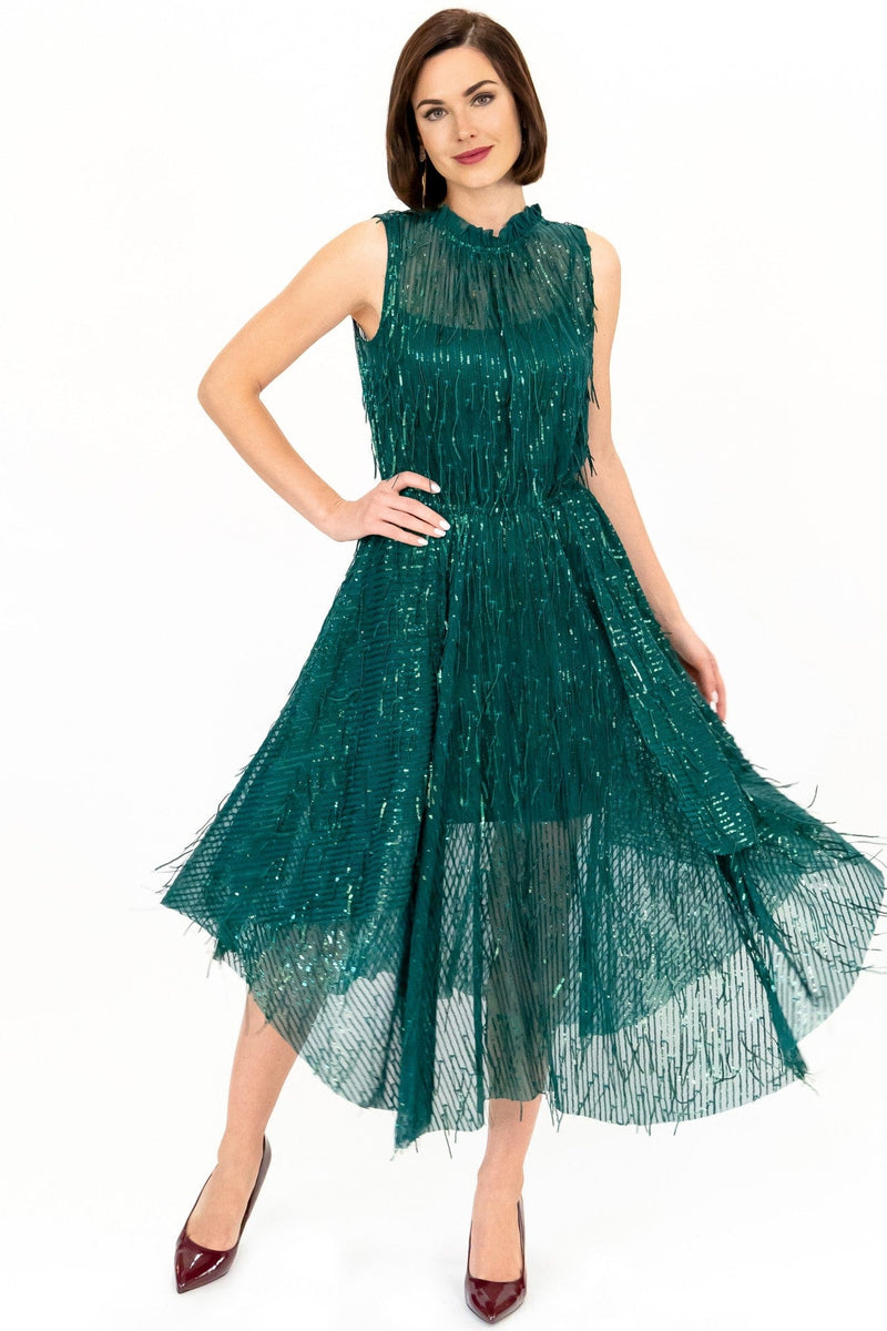 eva franco green lace dress Gaia Midi Lace Dress