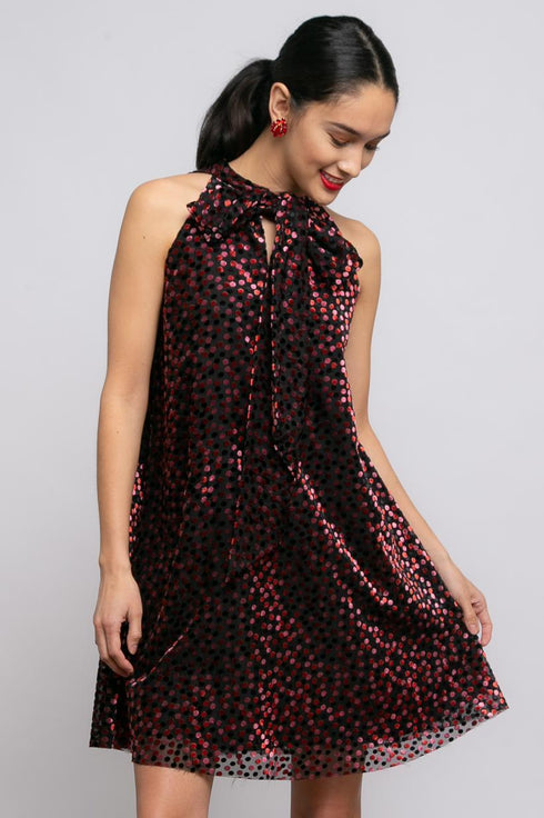 Tinsley Dress - Redwood Dot