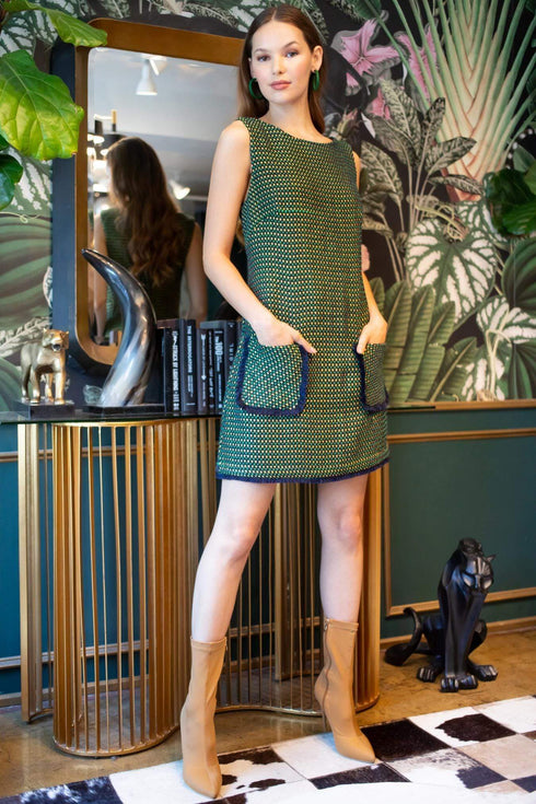 Twiggy Pocket Dress - Fern Dot