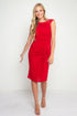 Urchin Cinched Midi Dress – Red