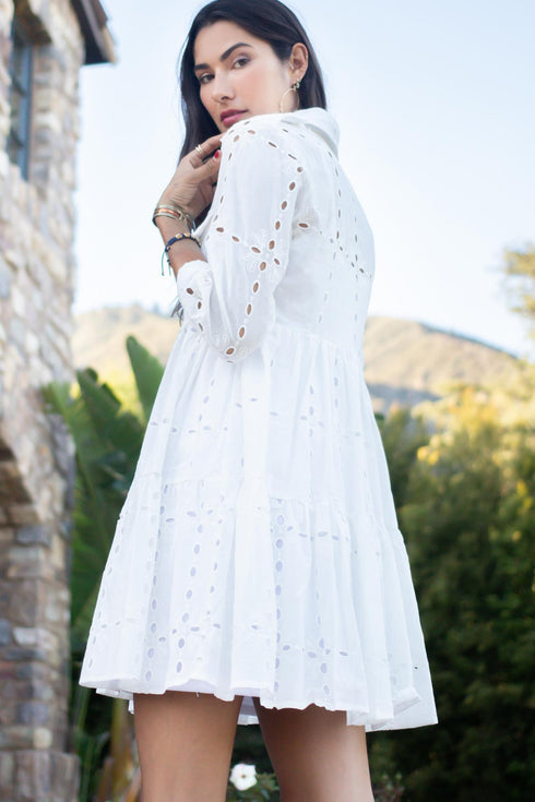 Verdi Dress - White Eyelet