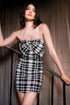 Sequined Plaid Mini Dress
