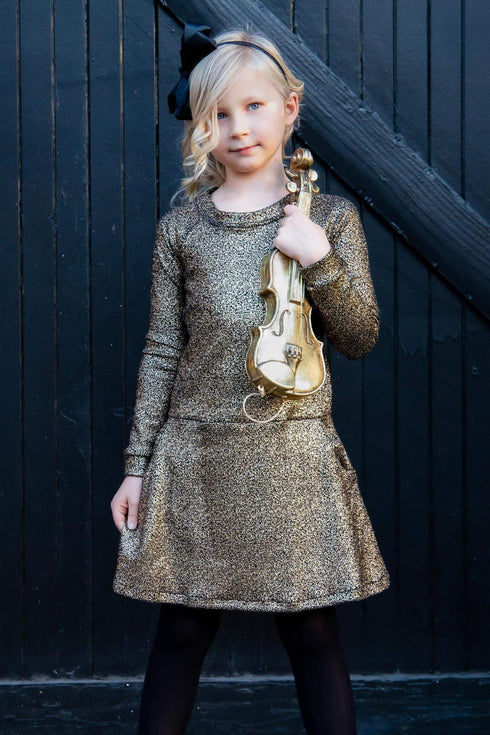 Darling Dress - Gold Crystal - Girls