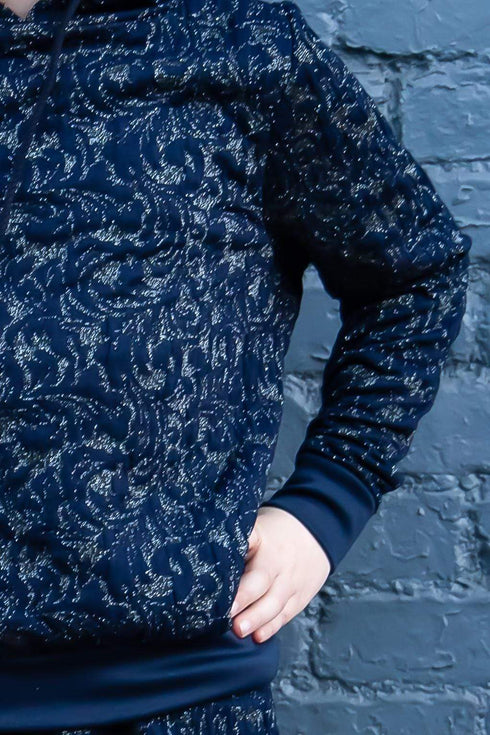 Mini Noah Hoodie - Navy Knit - Girls