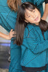 Teal and Black Stripe Brit Wit Sweatshirt Top - Girls
