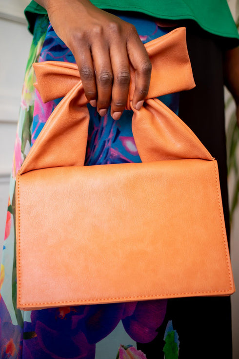 Apricot Knotty Clutch Bag
